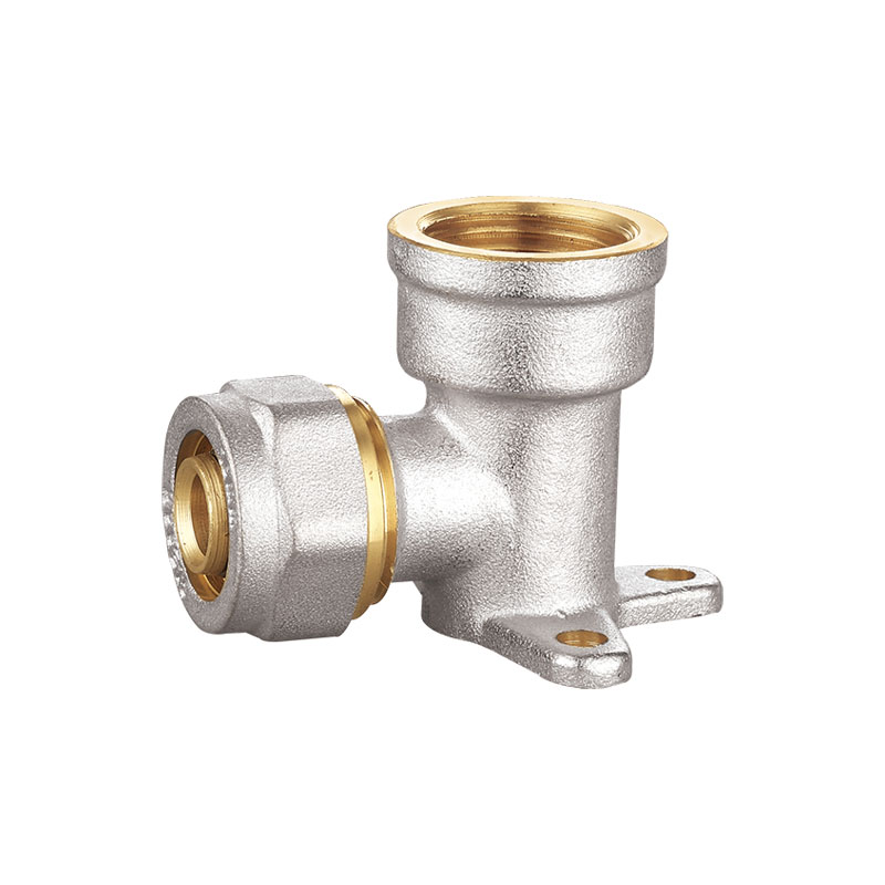 Encaixe de tubo de cotovelo de compressão de montagem em parede de latão AMT-1211