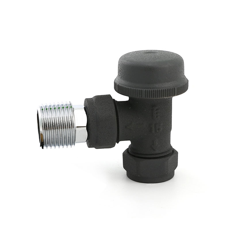 Válvula de radiador de superfície preta tipo ângulo AMT-4032